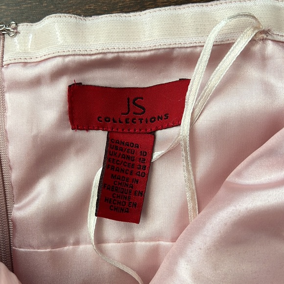 JS Boutique Pink Strapless Pleat and Textured Dress - Picture 7 of 8